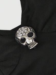ROMWE Đầm ngắn nữ kiểu cánh dơi, hở lưng gợi cảm phong cách Gothic, thích hợp cho kỳ nghỉ xuân/hè. - màu đen - Xem 9