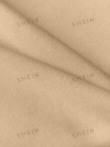 Flirla 大码女式撞色 Polo 领休闲运动连衣裙 - 駝色 - 查看 5
