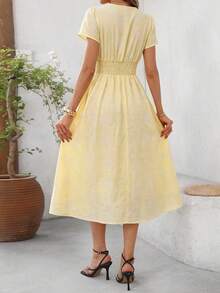 Women Midi Dresses - 鵝黃 - 查看 9