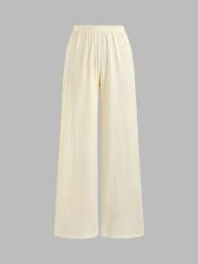 Sweetra 2026 Spring/Summer New Textured Fabric Top And Pants 2 Pieces Set, Minimalist Fashionable High-End, Suitable For Commuting And Casual Outfitting - Apricot - View 5