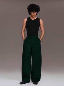 STYNVO Men's Fashionable Versatile Pocket Loose Casual Pants For Daily Wear - Dark Green - View 5