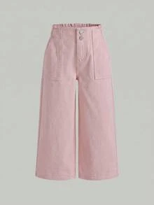 SHEIN 3件套女童海军蓝、中蓝、浅蓝宽松牛仔裤 - 彩色 - 查看 10