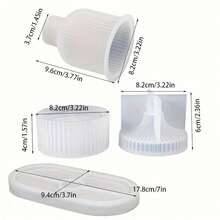Bộ 4 khuôn silicon tự làm hình tròn sọc, khuôn bình hoa hình tháp Mông Cổ, hộp đựng nến, hộp đựng trang sức có nắp, đế oval, khay, đế lót ly, khuôn bê tông, khuôn thạch cao, khuôn nhỏ giọt nhựa epoxy, đồ trang trí bàn làm việc. - khuôn silicone trắng - Xem 16
