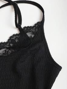Sweetra Summer Fashionable Sexy Elegant Lace Jumpsuit Versatile For Commuting Party Night And Outdoor Wear Black - Black - View 4
