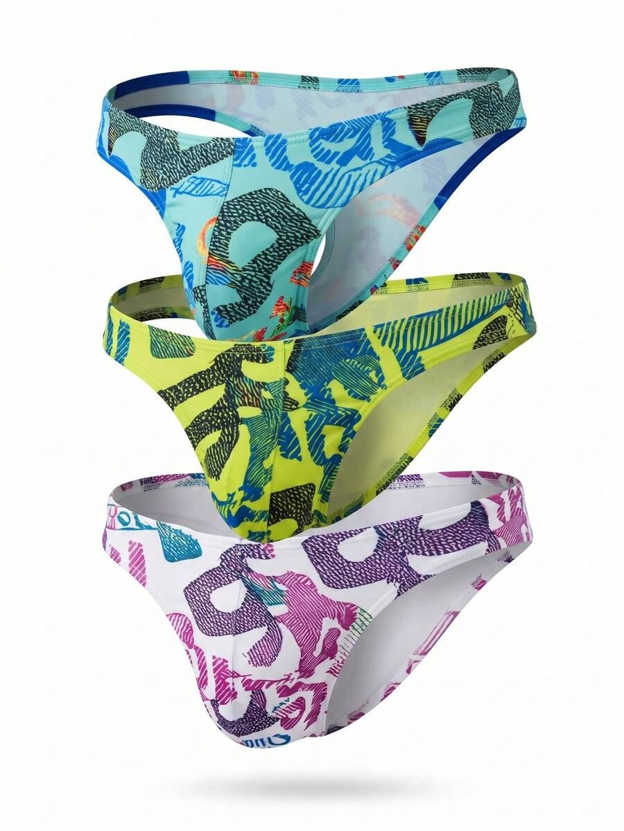DrisQ DrisQ 3条装男士舒适印花三角裤,居家及日常穿着 - 彩色 - 查看 1