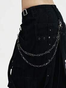 MortiRose Steampunk Metal Pants Chain For Coats And Dresses, S Pants Street Halloween Summer, School Fall, Autumn, Halloween - Black - View 3