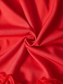 Girls' Elegant Sleeveless Dress With Bowknot Decor And Ruffle Hem, Children's Graceful Red Sleeveless Dress, Suitable For Spring And Summer - Red - View 4