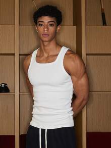 SWAVVY Men's Summer Casual Slim Fit Sleeveless Tank Top, Plain, Apricot Color - Apricot - View 11