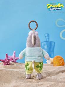 SpongeBob SquarePants | POKOJA LAND 1個 X POKOJA LAND 3D 絨毛吊飾鑰匙圈，灰色魚形，可愛獨特設計，可掛在包包、鑰匙、書包上，適合所有年齡層，生日或週年紀念的酷禮物 - 灰色 - 查看 3