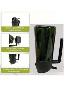 1PC/2pcs Kitchen Olive Oil Bottle, 2-In-1 Glass Oil Bottle & Cooking Sprayer, Suitable For Cooking, Air Fryer, Outdoor Grilling, Compatible With Air Fryer, Auto-Flip Cap, 16oz Olive Green (Light-Blocking), With Label Sticker - multicolor - View 9