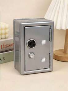 1pc All-Metal Password Piggy Bank With Built-In Removable Coin Box + Two Keys, Simple White Password Key Double-Locked Metal Piggy Bank Birthday Gift - White - View 11