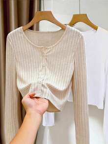 MYSTAURA Váy sát nách nữ kèm khăn choàng dệt kim che ngoài - Màu be - Xem 4