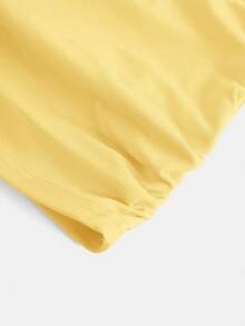 SHEIN Girlism Teen Girl/Teen Girls' Solid Color Ruched Casual Halter Neck Camisole - Yellow - View 3