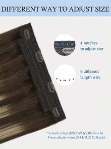 Ekstensi Rambut Halo Rambut Manusia Asli 100% Tanpa Sambungan, Panjang 12-16 inci, Lurus, Lembut, Warna Cokelat Tua hingga Emas Karamel, Ekstensi Rambut Remy dengan Jepitan. - S4/26/4 - View 5