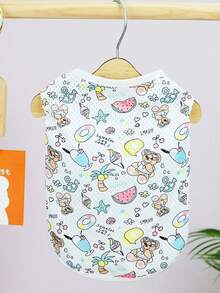 PETSIN Pet Spring New Dog Clothes Animal Supplies Pet Clothing Dog Tank Top Cat T-Shirt Teddy Outfits Small Animal Attire Casual Cool Tank Top Dog Clothes Cat Clothes Two-Season Spring & Summer New Tank Top - Multicolor - View 17