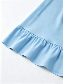 GlowEve Women's Sleeveless White Waist Cinched Mini Dress - Blue - View 3