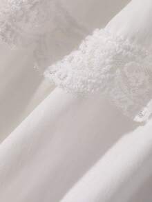 DAZY Women's Solid Color Elastic Waist Lace Ruffle Hem A-Line Skirt - White - View 6