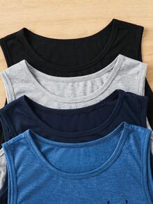 SHEIN 4PCS Teen Boys Tanks - Multicolor - View 4