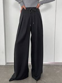 Dazy Star Striped & Floral Print Wide Leg Pants - Grey - View 2