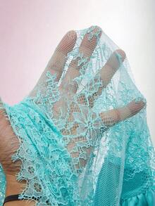 Amplova Đầm ngắn ren cổ yếm hở lưng gợi cảm với chi tiết áo corset, dễ thương và quyến rũ, thích hợp cho tiệc năm mới hoặc hẹn hò. - Màu xanh lam - Xem 15