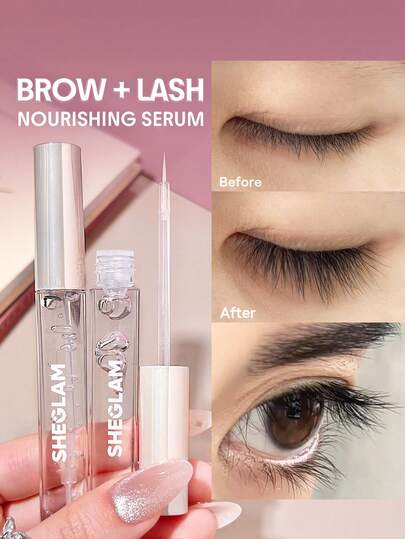 SHEGLAM Gro-Pro Nourishing Lash Serum Clear Brow Serum Easy-To-Apply Strengthen Sparse And Fragile Lash Eyebrow And Lash Treatment Brand Beauty Makeup Face Paint Cosmetic For Women Girls Perfect For Spring Summer Ideal For Y2K Fancy Fashion Suitable For Birthday Mother'S Day Gift Rave Festival Party Ready Best Color