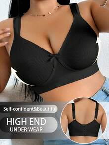DesireSculpt Sujetador inalámbrico de talla grande - Negro - Ver 6