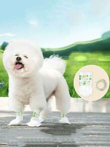 PETSIN 20只装一次性宠物脚套，防滑防水无纺布狗鞋户外防护腿套 - 彩色 - 查看 5
