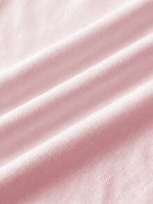 SHEIN Essnce 女款修身不對稱單肩抓皺短版上衣，休閒極簡運動街頭風百搭派對機場穿搭 Y2K 上衣，粉色花卉與英文字母學院風印花圖案，女款外出穿搭，女款夏季穿搭 - 彩色 - 查看 6