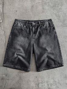 AXEPEAK Quần Short Denim Nam - màu đen - Xem 2