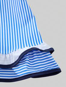 Swim Oasis 26SS Spring/Summer Striped Ruffle Elegant 3 Pieces Set: Skirt & Swimwear - Multicolor - View 5