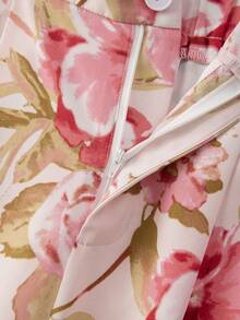 GlowEve CURVE Elegante Blumenmuster Kontrastfarben Hose in Große Größen, elastischer Bund, geeignet für tägliche Pendelstrecken, Ausflüge, Partys, Urlaub - Verschiedenfarbig - Übersicht 4