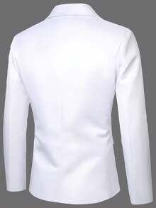 Manfinity Mode Áo khoác vest nam dài tay cổ ve lật thời trang - trắng - Xem 2