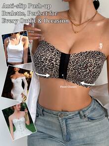 Napfluff Áo quây không trơn trượt, cài phía trước, họa tiết da báo. - Nhiều màu - Xem 5