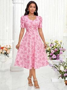 Vestidos de vacaciones para mujeres, vestido largo de verano para mujeres, vestido floral, vestido floral para mujeres, vestido rosa, vestido rosa para mujeres, falda rosa, vestidos rosas, vestidos rosas para mujeres, vestidos elegantes para mujeres, vestido elegante, vestidos elegantes para damas - Rosa 2 - Ver 6