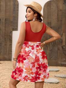 SHEIN VCAY Đầm cỡ lớn họa tiết hoa tối giản, phong cách thường ngày, thích hợp cho mùa hè. - Nhiều màu - Xem 2