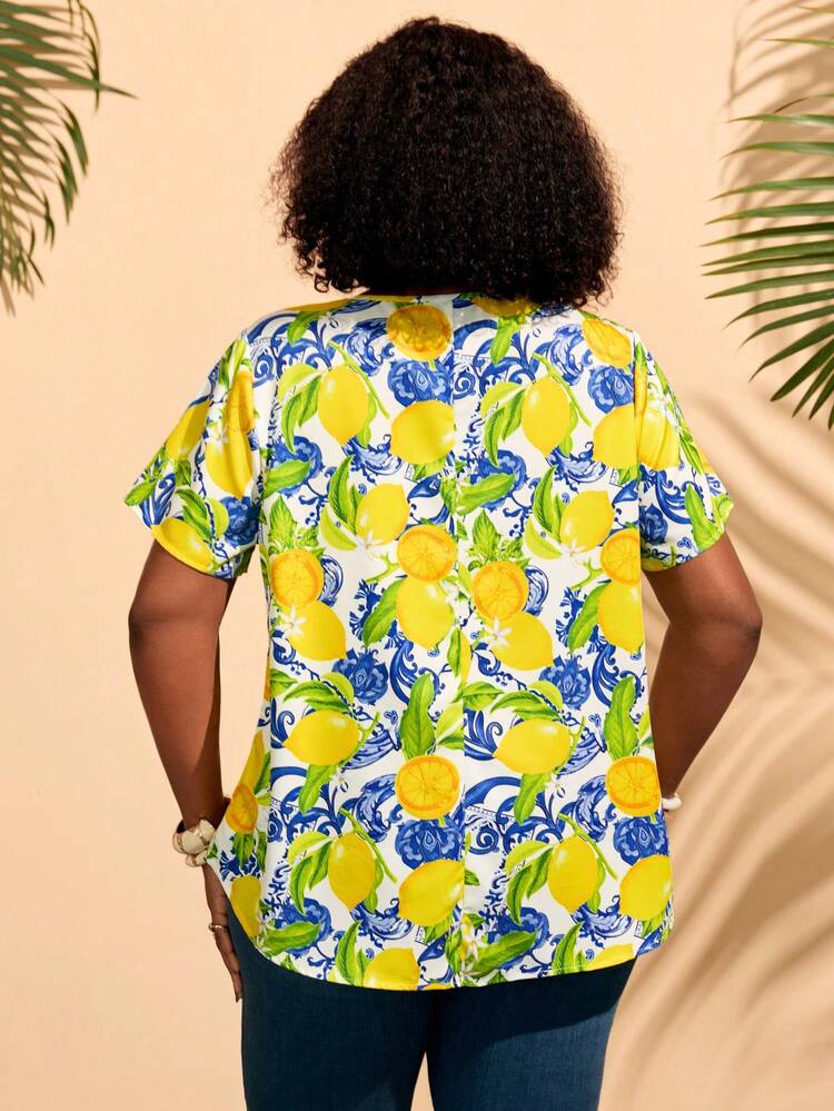 Plus Size V-Neck Ruched Summer Short Sleeve Casual Solid Dressy Top,Country Casual Vacation Outfits Woman,Simple And Fashionable For Everyday Wear,Summer Tops Women,Summer Outfits For Women