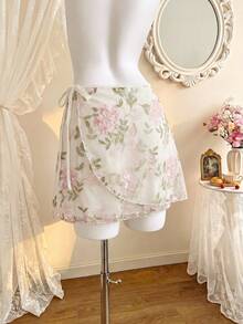 Celisse Women's Embroidered Sheer Fitted Skirt - White - View 2
