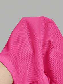 Slaydiva Tank Top Wanita Warna Pink Terang dengan Kerah Bulat Bergaris dan Model Racer Back, Cocok untuk Musim Panas, Kasual, Seksi, Cocok untuk Acara Malam Hari, Dasar, Polos, Serbaguna, Model Off-Shoulder, Yoga, Olahraga, dan Pantai. - Hot Pink - View 8
