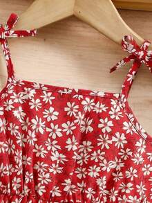 Emery Rose Kids Emery Rose Kids 小女孩碎花吊带连体衣 - 紅色 - 查看 8