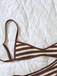 Elavelle Bộ bikini hai mảnh vải jacquard dành cho nữ, thích hợp cho mùa xuân/hè. - Nhiều màu - Xem 4