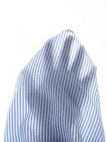 Emery Rose Kids Emery Rose Kids Young Girl Woven Colorblock Striped Square Collar Ruffle Hem Knit Dress - Blue - View 14