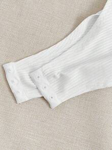 Chiquease Summer Casual Solid Color Flutter Sleeve Bodysuit Everyday Plain White - Multicolor - View 6