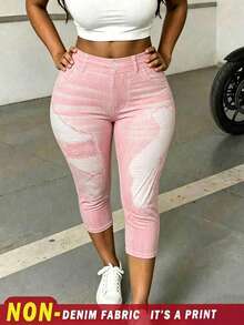 Rovax Leggings casuales de talla grande de unicolor con bolsillos sesgados y rotos - Negro - Ver 1
