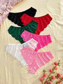 Eraneu 6pcs/Pack Lace Trim Women's Bikini Briefs - Multicolor - View 2
