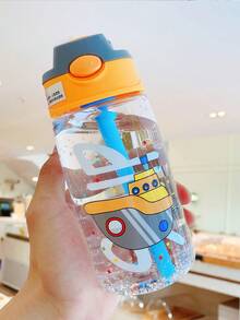 Una botella de agua de 500ml/17oz con tapa abatible y pajita, portátil y a prueba de fugas, adecuada para actividades al aire libre, fitness y viajes, lo que la convierte en un regalo perfecto para Año Nuevo, San Valentín, Día de la Madre y Pascua. - Multicolor - Ver 6