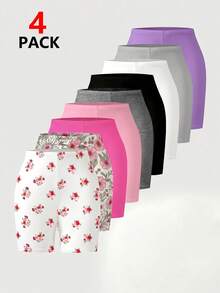 Girls Solid Color Knitted Leggings, Stretchy Fabric, Versatile, Long Pants - Multicolor - View 3