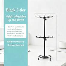 Sock Display Racks, Scarf Display Racks, Hat Display Racks, Glove Display Racks, Mask Display Racks, Jewelry Display Stands, Hooks, Rolling Rotating Floor Racks, Back-To-School Essentials - Black - View 3
