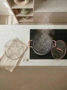 Cirelle 1 Piece Star Shaped Stainless Steel Steamer Rack, Multi-Purpose Round Steaming Trivet With 3 Stable Elevated Legs, Heat Resistant Pot Stand Cooling Rack For Pressure Cooker Stock Pot , Essential Kitchen Cooking Baking Accessory For Home Restaurant, Practical Housewarming Birthday Holiday Gift For Home Cooks Chefs Women Men Family - View 7
