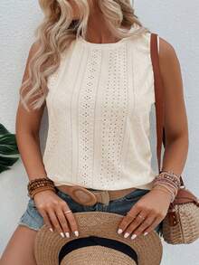 EMERY ROSE New Arrival Plus Size Women Fashionable Casual Versatile Jacquard Knit Sleeveless Top - Multicolor - View 5