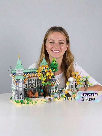 2988 piezas Conjunto de bloques de construcción de castillo, ideal para decoración de escritorio de oficina/habitación/sala de estar, gran regalo para Halloween, Navidad, Acción de Gracias, Año Nuevo, Cumpleaños